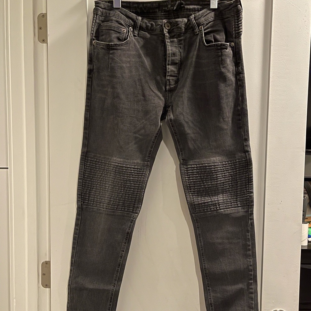 Men’s grey Zara moto style denim